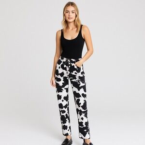 Womens Cowprint‎ Pants Size M Y2K Western Disco Cowgirl Country Maximalist